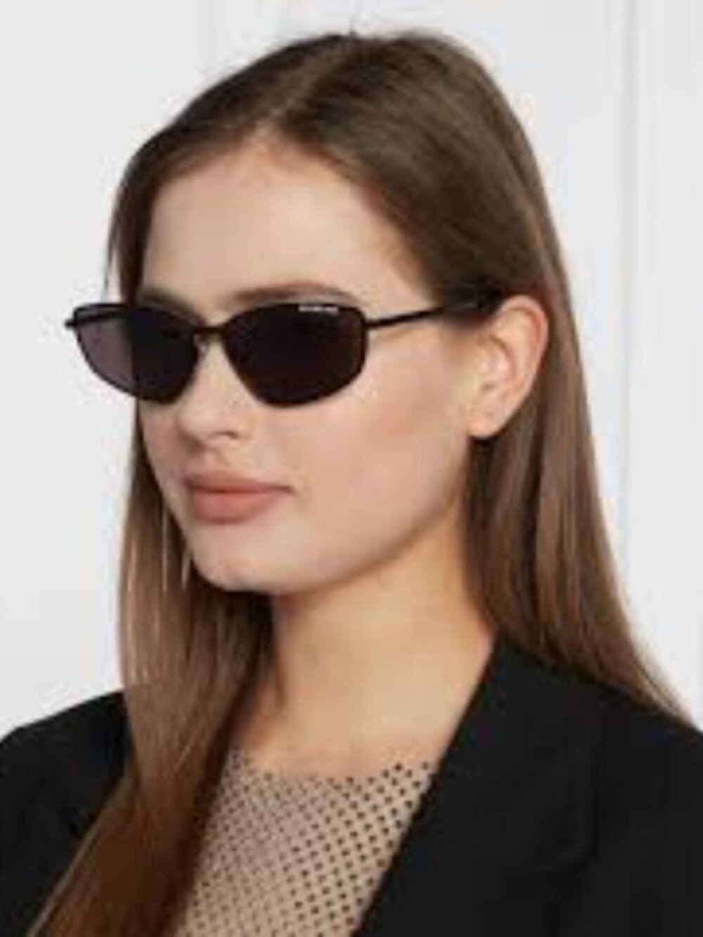 Balenciaga BB0277S 002 Unisex Rectangle Sunglasses - Ruthenium / Brown - Picture 2 of 10
